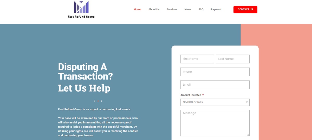 Fast Refund Group homepage