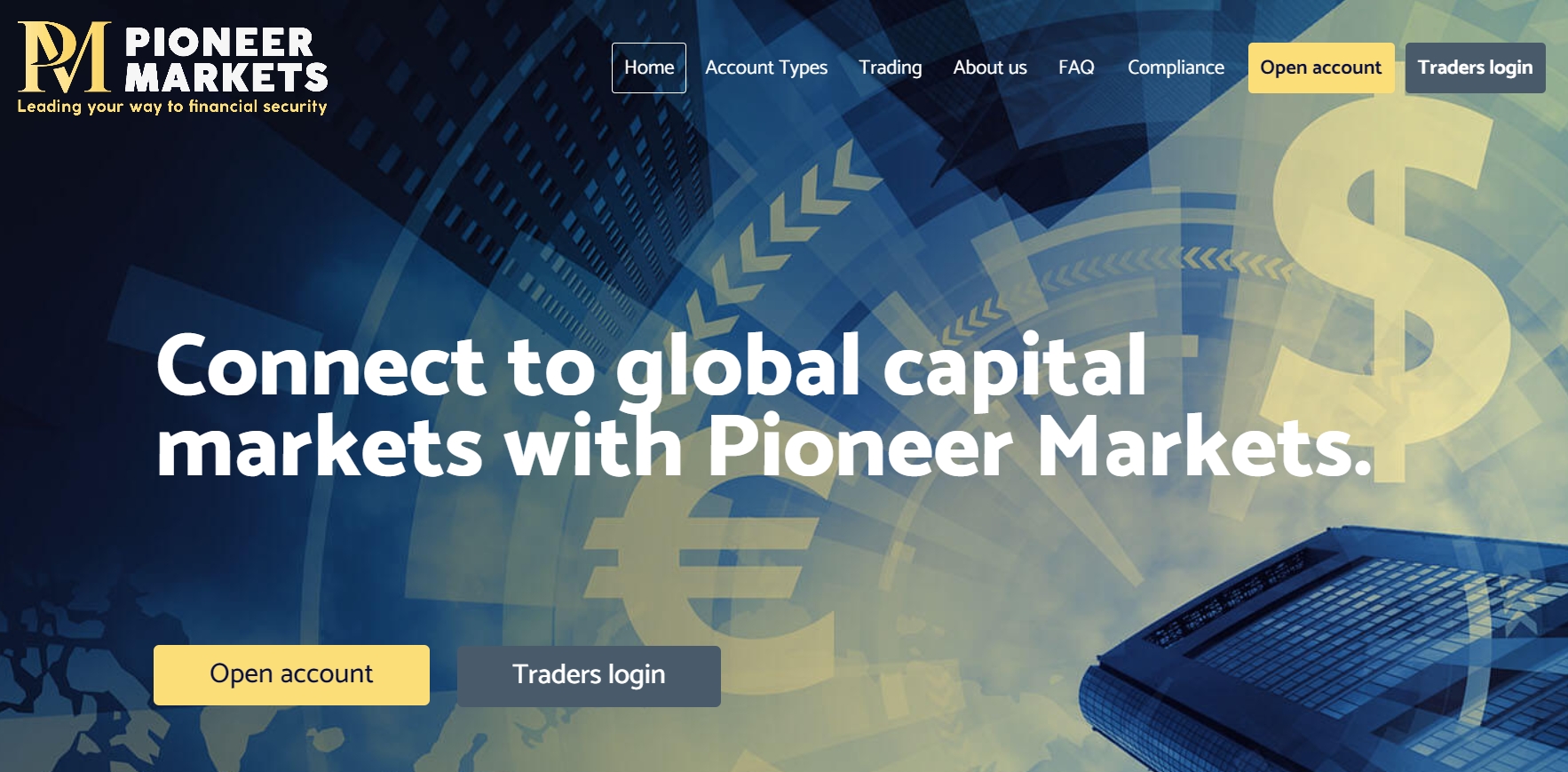 Pioneer Markets homepage