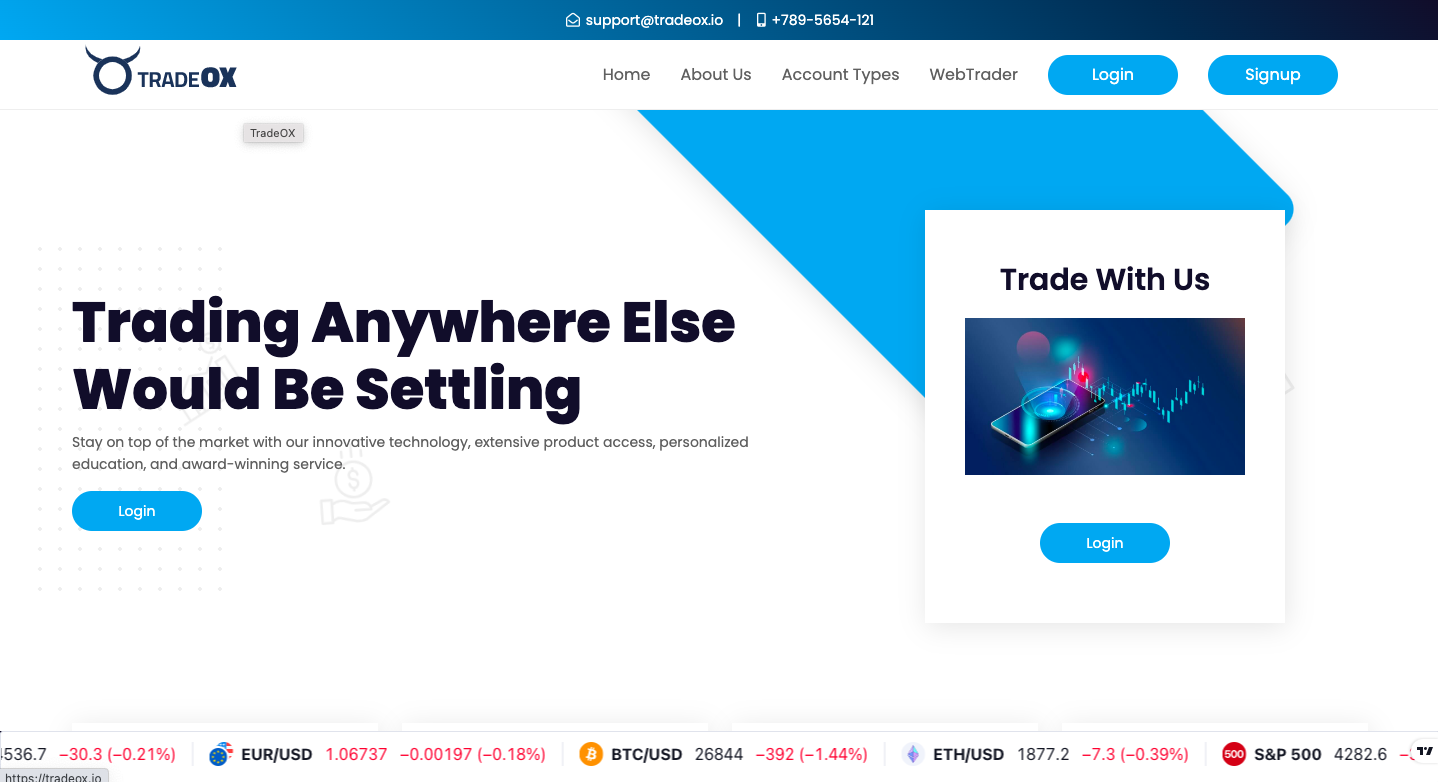 TradeOX trading platform