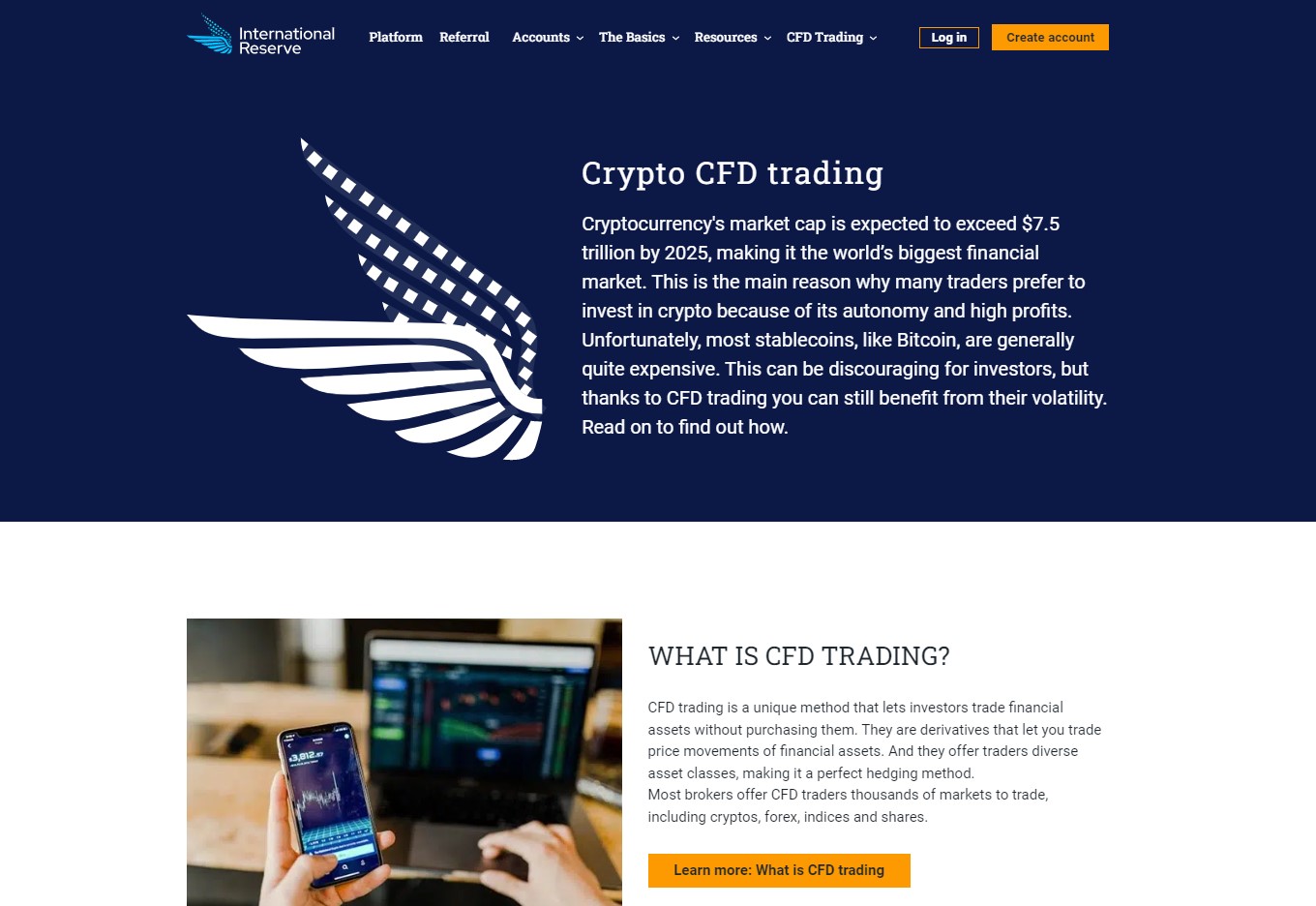 International Reserve Crypto CFD trading